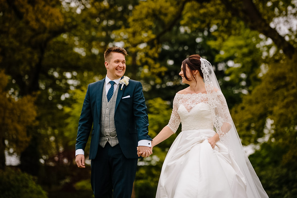 Bride and Groom wedding photography at Colshaw Hall