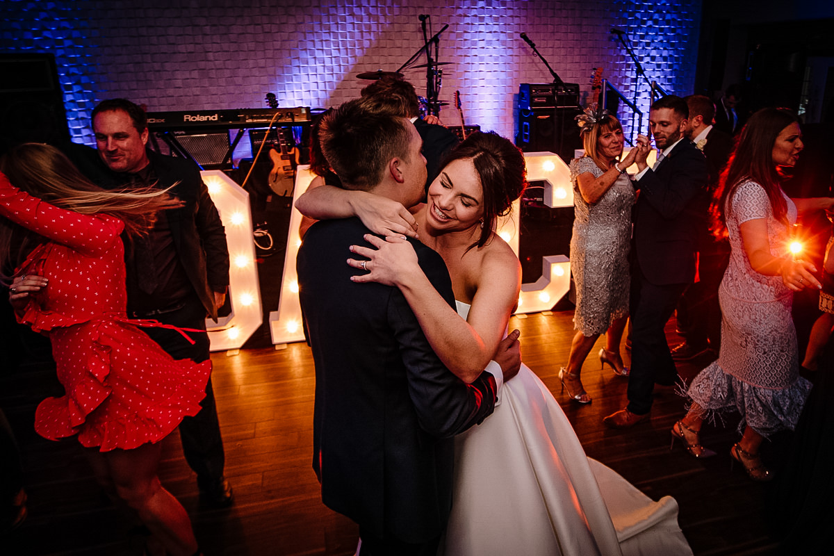 First dance for the bride and groom at Colshaw Hall