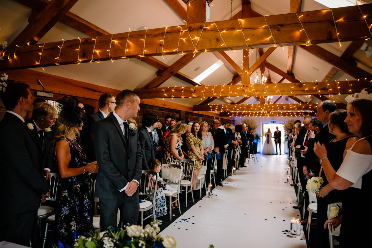 Heaton House Farm rustic barn ceremony