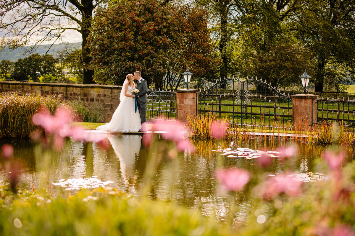 Heaton House Farm secret garden and lake with flowers