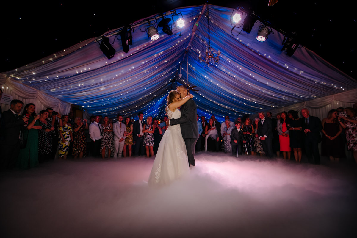 First Dance in the wedding Barn at Heaton House Farm