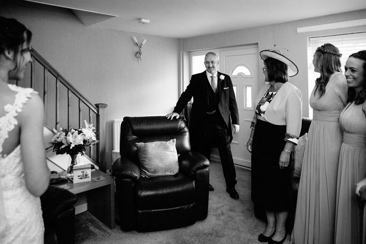 Father of the Bride seeing his daughter for the first time