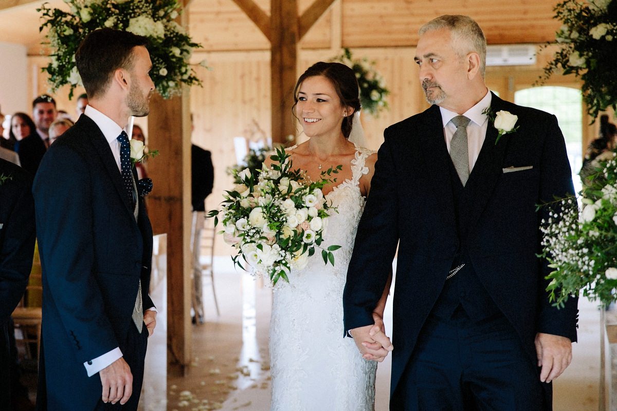 Bride and groom getting married at Merrydale Manor