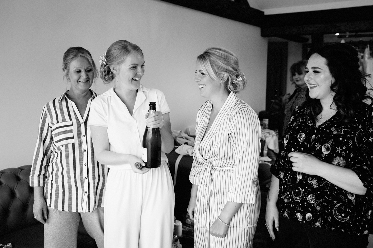 Bride getting ready at Heaton House Farm