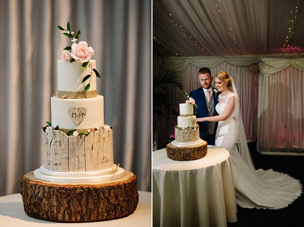 Cutting the wedding cake