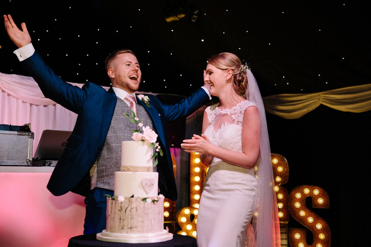 Cutting the cake on the dance floor