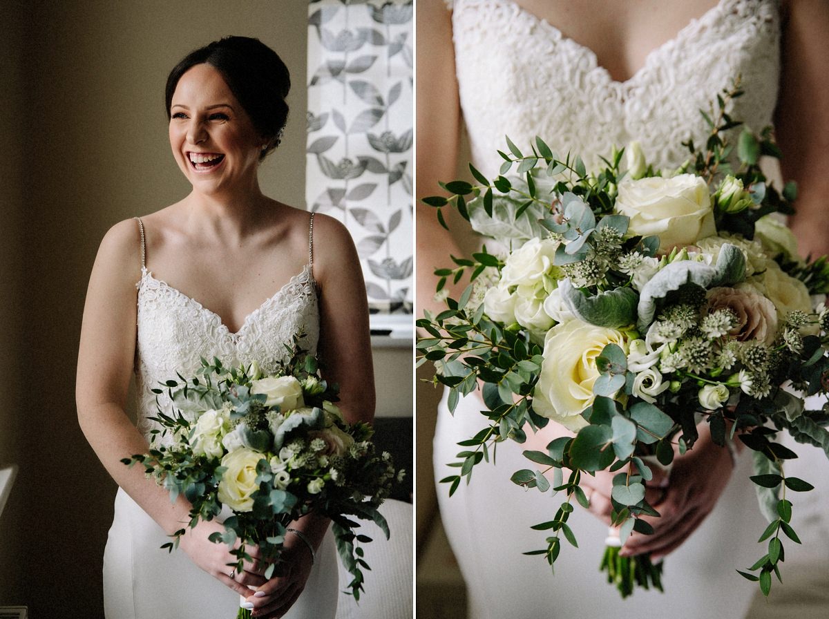 Bride and her gorgeous floral bouquet