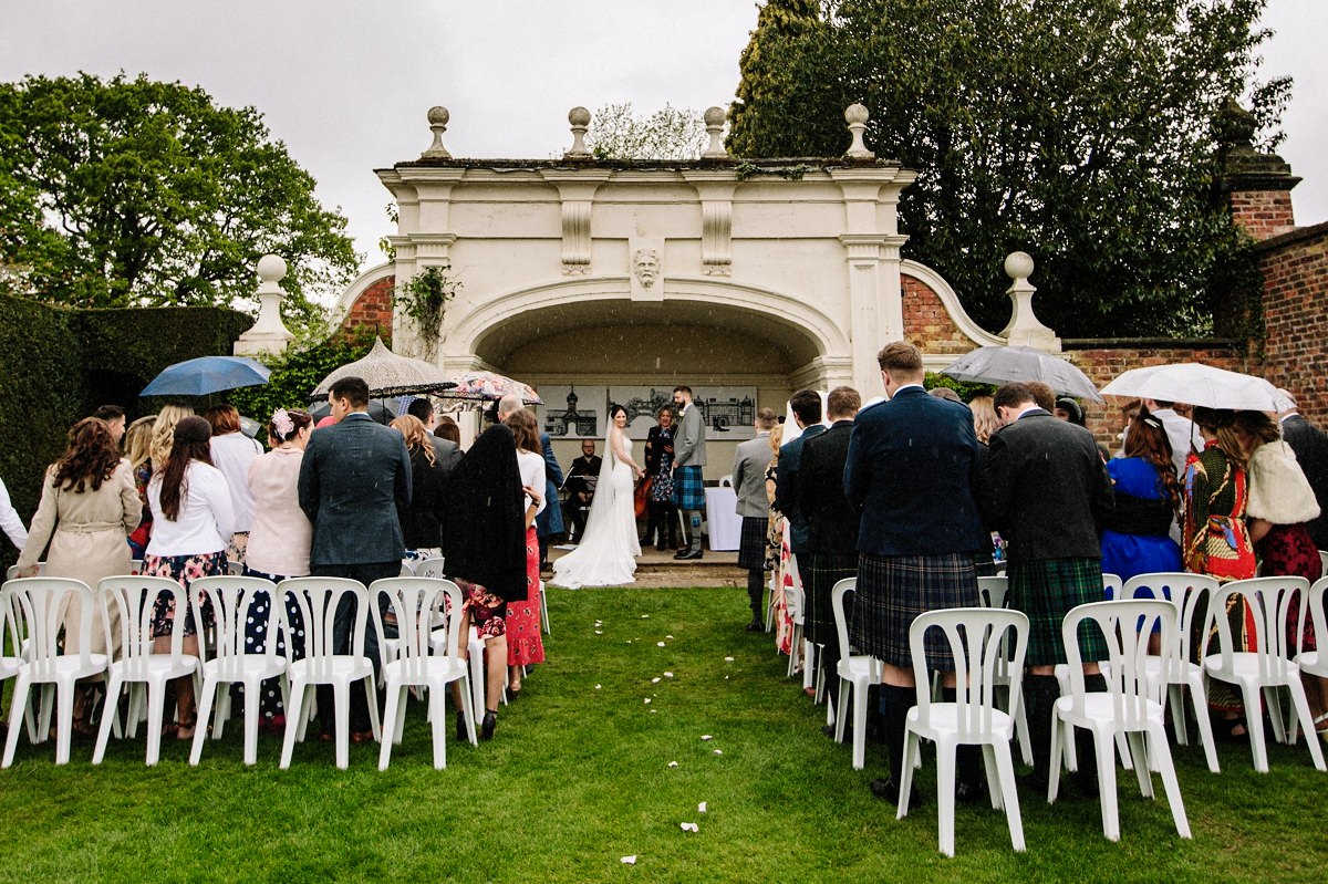 The alcove for the outdoor wedding ceremony at Arley Hall