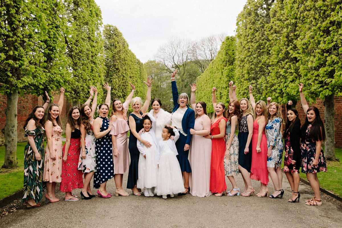 Bride and her hen party having fun at Arley Hall