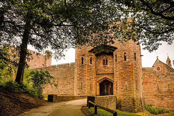 Peckforton Castel drawbridge entrance to the castle